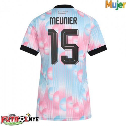 Camiseta Bélgica Thomas Meunier #15 Visitante Equipación para mujer Mundial 2026 manga corta